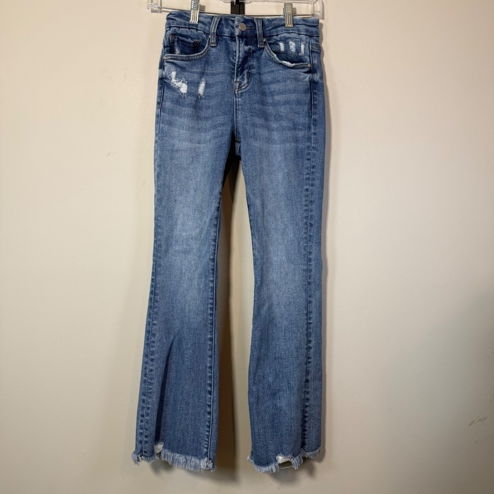 Altar'd State Mica Denim Flare Jeans Womens 24 Blue Distressed Boho Festival Y2K